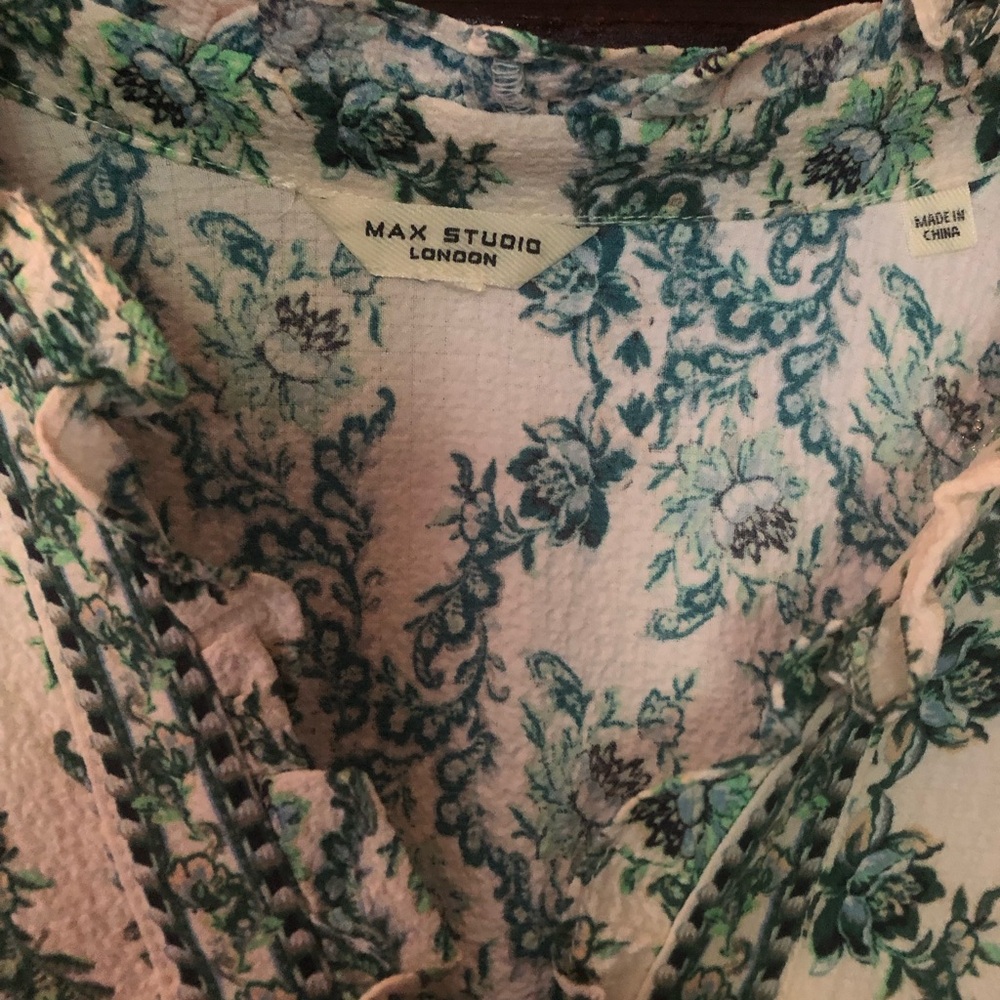 Max Studio London Green Floral Tiered Maxi Dress - Picture 5 of 5